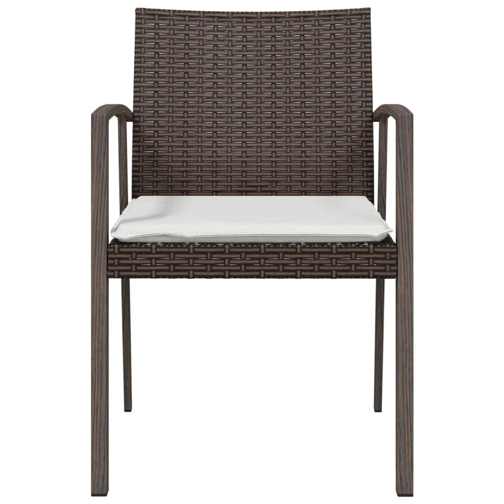 Garden Chairs with Cushions 6 pcs Brown 56.5x57x83 cm Poly Rattan