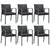 Garden Chairs with Cushions 6 pcs Black 56.5x57x83 cm Poly Rattan