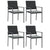 Garden Chairs with Cushions 4 pcs Black 54x62.5x89 cm Poly Rattan