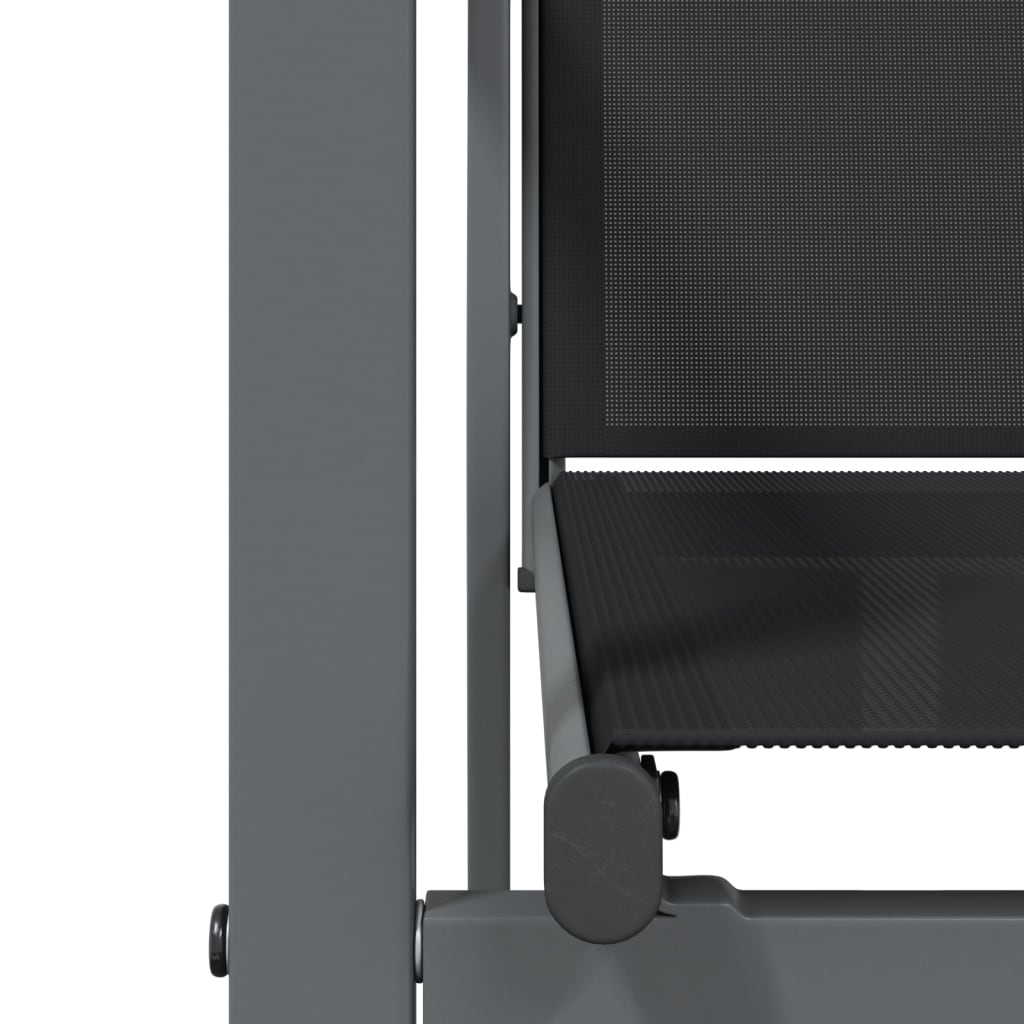 Garden Chairs 4 pcs Black 55x61.5x90 cm Textilene and Steel