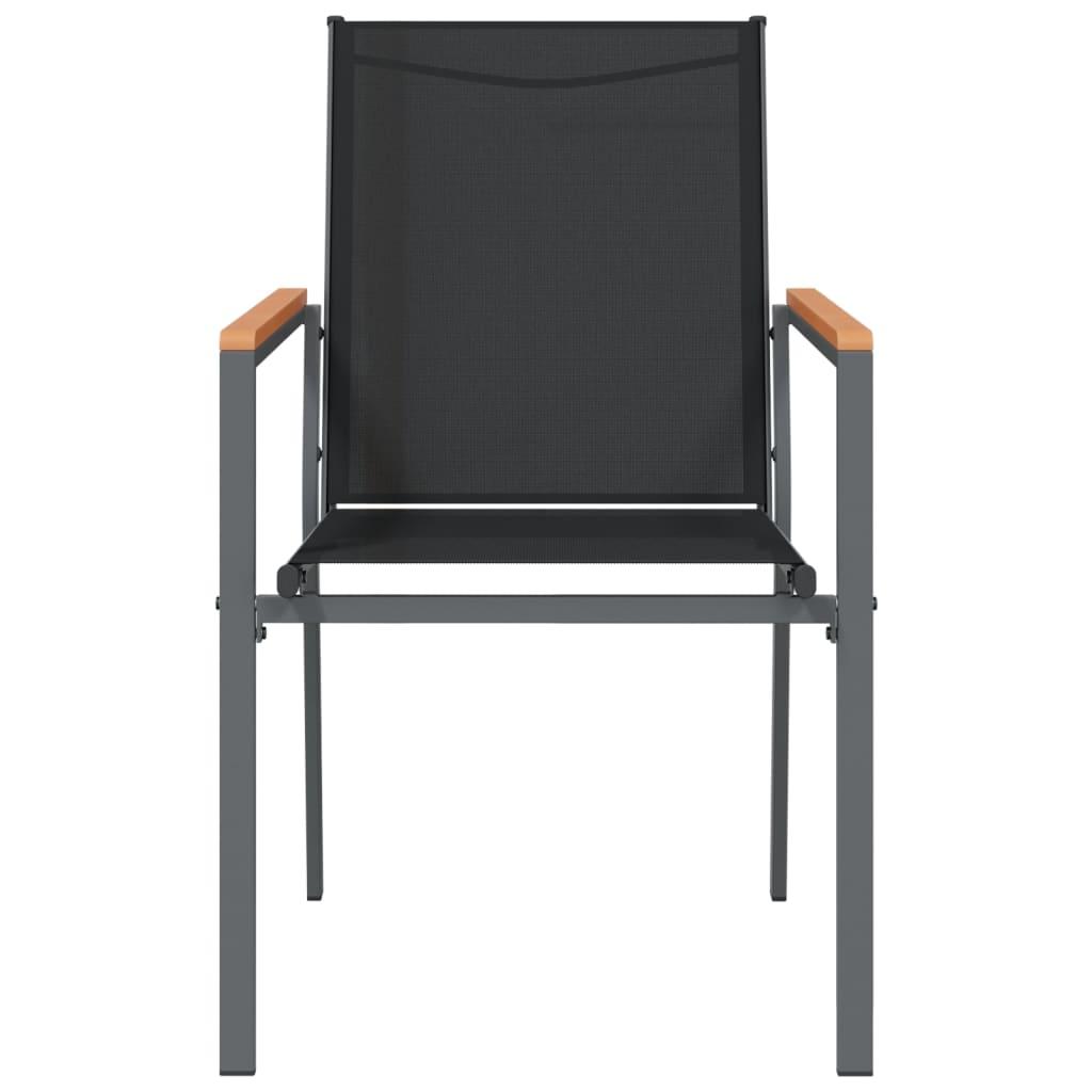 Garden Chairs 6 pcs Black 55x61.5x90 cm Textilene and Steel