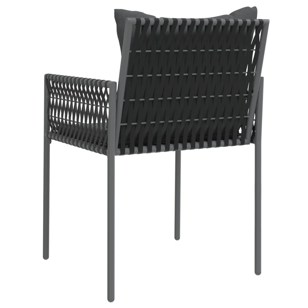 Garden Chairs with Cushions 4 pcs Black 54x61x83 cm Poly Rattan