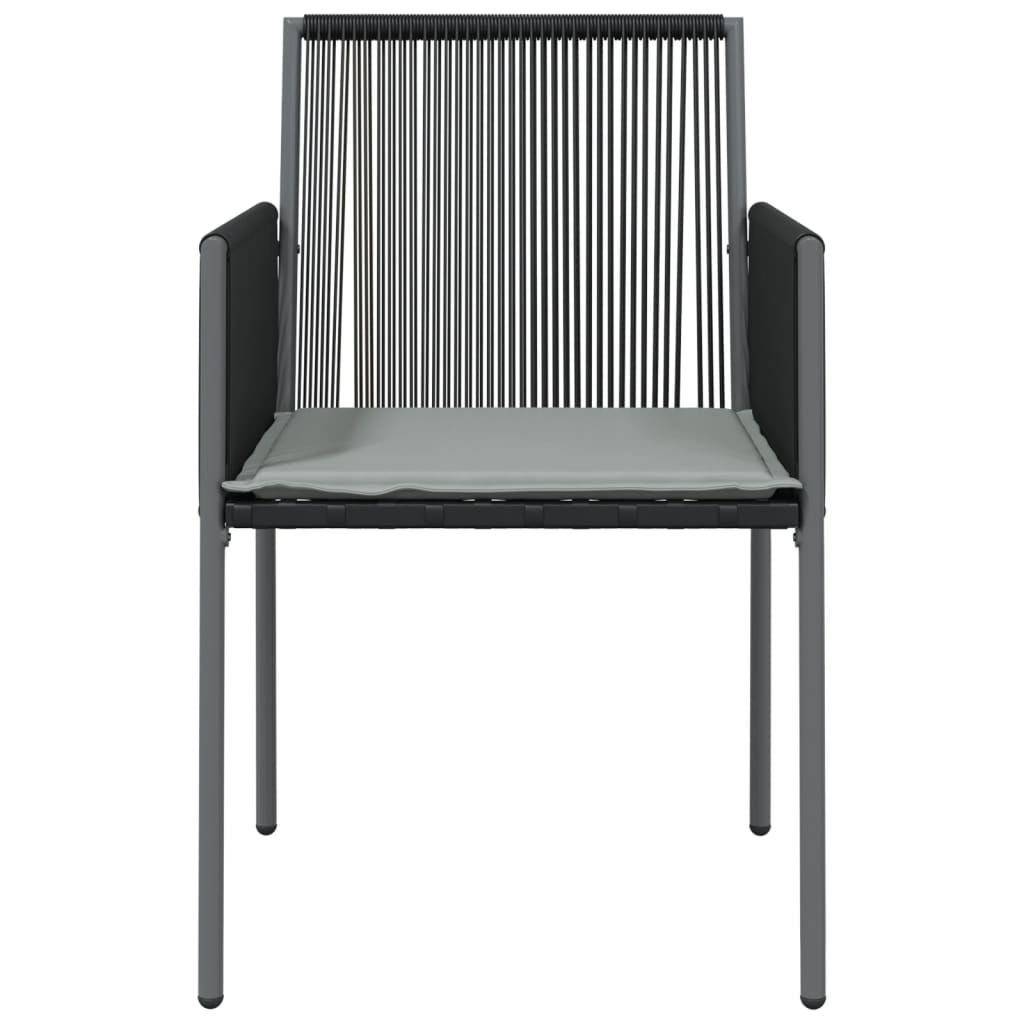 Garden Chairs with Cushions 6 pcs Black 54x60.5x83.5 cm Poly Rattan