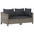 3 Piece Garden Lounge Set with Cushions Grey Poly Rattan