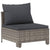 3 Piece Garden Lounge Set with Cushions Grey Poly Rattan