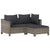 5 Piece Garden Lounge Set with Cushions Grey Poly Rattan