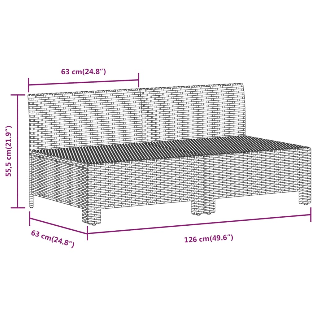 7 Piece Garden Lounge Set with Cushions Grey Poly Rattan