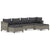 6 Piece Garden Lounge Set with Cushions Grey Poly Rattan