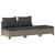 6 Piece Garden Lounge Set with Cushions Grey Poly Rattan