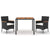 3 Piece Garden Dining Set with Cushions Black Poly Rattan