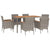 7 Piece Garden Dining Set with Cushions Grey Poly Rattan