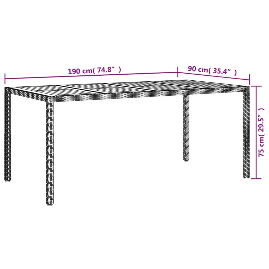 7 Piece Garden Dining Set with Cushions Grey Poly Rattan