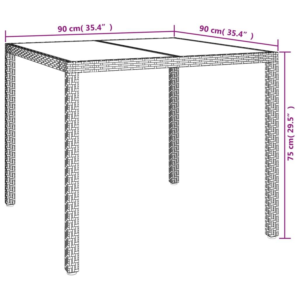 3 Piece Garden Dining Set with Cushions Grey Poly Rattan