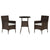 3 Piece Garden Bistro Set with Cushions Brown Poly Rattan