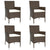 5 Piece Garden Bistro Set with Cushions Brown Poly Rattan