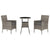 3 Piece Garden Bistro Set with Cushions Grey Poly Rattan