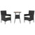 3 Piece Garden Bistro Set with Cushions Black Poly Rattan