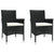 3 Piece Garden Bistro Set with Cushions Black Poly Rattan