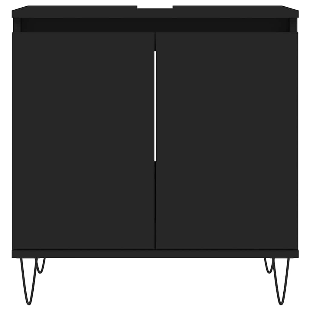 Bathroom Cabinet Black 58x33x60 cm Engineered Wood