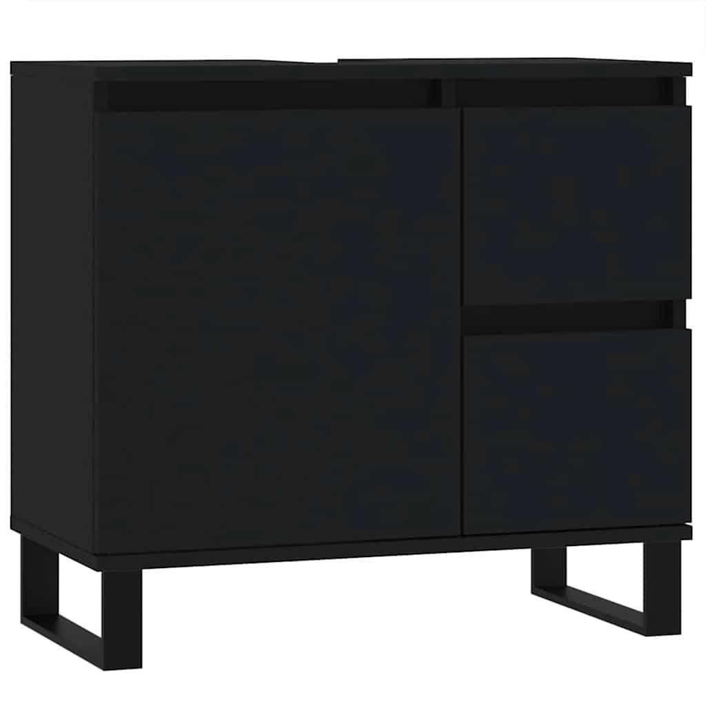 Bathroom Cabinet Black 65x33x60 cm Engineered Wood