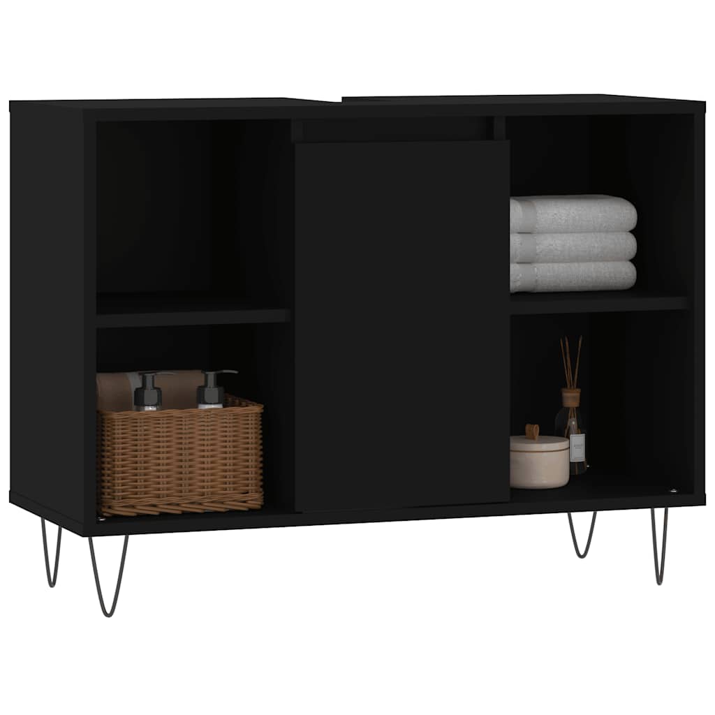 Bathroom Cabinet Black 80x33x60 cm Engineered Wood