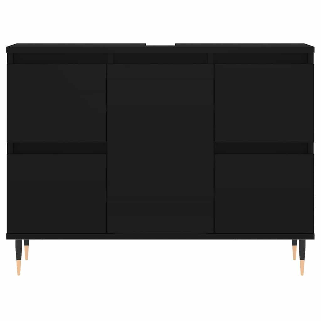 Bathroom Cabinet Black 80x33x60 cm Engineered Wood