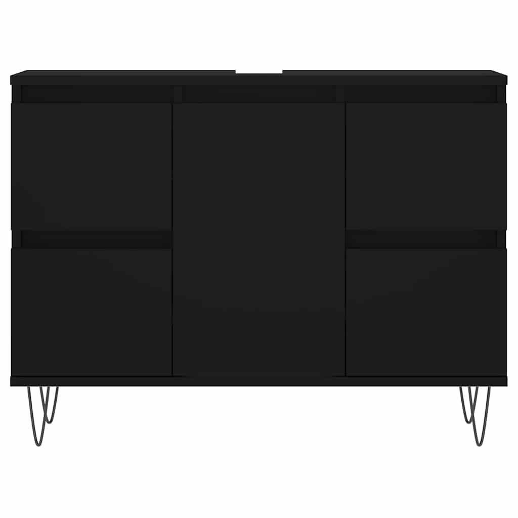 Bathroom Cabinet Black 80x33x60 cm Engineered Wood