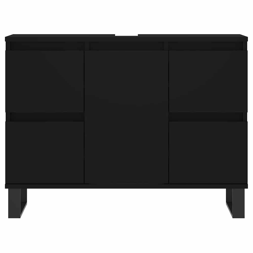 Bathroom Cabinet Black 80x33x60 cm Engineered Wood