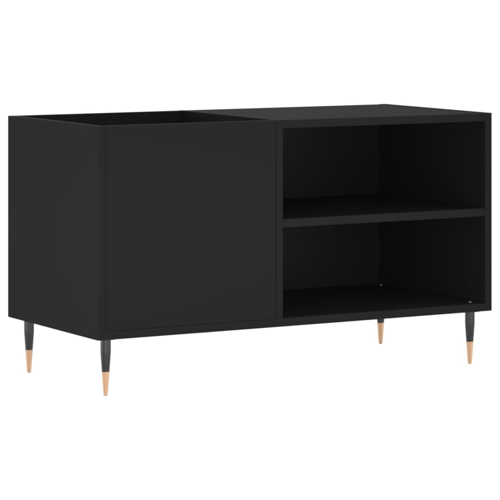 Record Cabinet Black 85x38x48 cm Engineered Wood