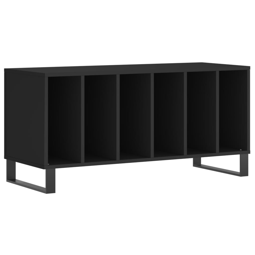 Record Cabinet Black 100x38x48 cm Engineered Wood