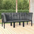 3 Piece Garden Lounge Set Black and Grey Poly Rattan