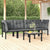 5 Piece Garden Lounge Set Black and Grey Poly Rattan