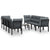 9 Piece Garden Lounge Set Black and Grey Poly Rattan