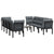 9 Piece Garden Lounge Set Black and Grey Poly Rattan