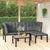 5 Piece Garden Lounge Set Black and Grey Poly Rattan