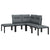 5 Piece Garden Lounge Set Black and Grey Poly Rattan