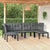 6 Piece Garden Lounge Set Black and Grey Poly Rattan