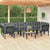 8 Piece Garden Lounge Set Black and Grey Poly Rattan