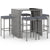 7 Piece Garden Bar Set with Cushions Grey Poly Rattan