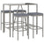 5 Piece Garden Bar Set with Cushions Grey Poly Rattan