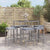 7 Piece Garden Bar Set with Cushions Grey Poly Rattan