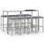 9 Piece Garden Bar Set with Cushions Grey Poly Rattan