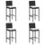 5 Piece Outdoor Bar Set with Cushions Black Poly Rattan