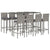 9 Piece Outdoor Bar Set with Cushions Grey Poly Rattan