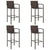 5 Piece Garden Bar Set Brown Poly Rattan