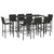 9 Piece Garden Bar Set Black Poly Rattan