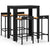 5 Piece Garden Bar Set Black Poly Rattan&Solid Wood Acacia