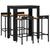 5 Piece Garden Bar Set Black Poly Rattan&Solid Wood Acacia