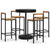 5 Piece Garden Bar Set Black Poly Rattan&Solid Wood Acacia