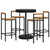 5 Piece Garden Bar Set Black Poly Rattan&Solid Wood Acacia